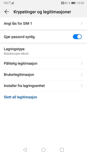 Velg Angi lås for SIM