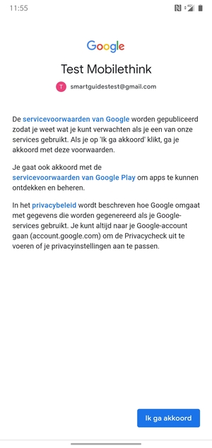 Selecteer Ik ga akkoord