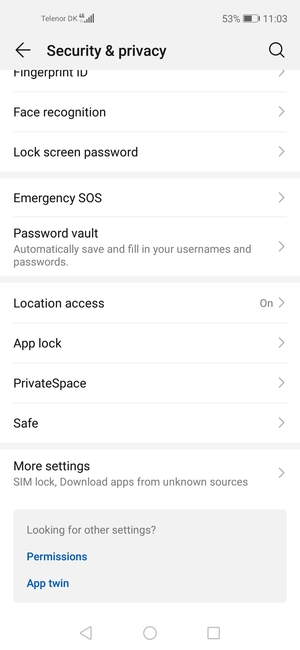 Scroll to and select More settings
