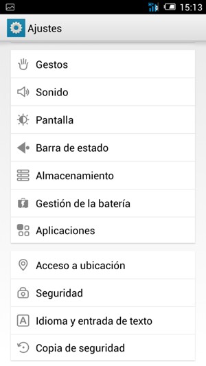 Desplácese y seleccione Gestión de la batería