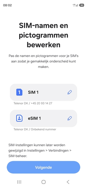 Selecteer Volgende