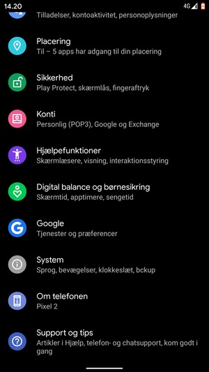 Scroll til og vælg Placering