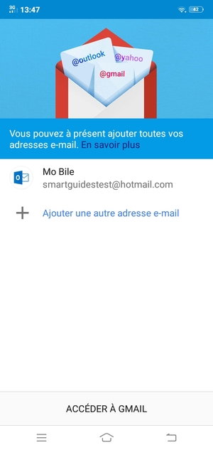 Sélectionnez ACCÉDER À GMAIL