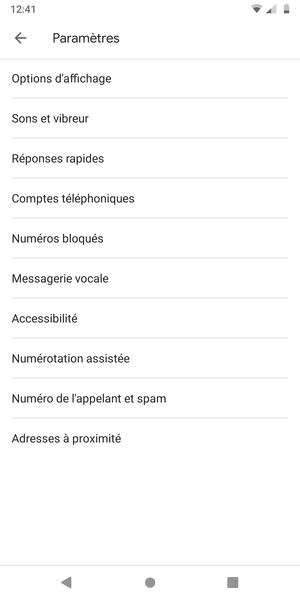 Sélectionnez Messagerie
vocale