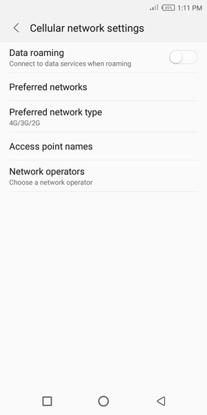 To change network if network problems occur, select Network operators
