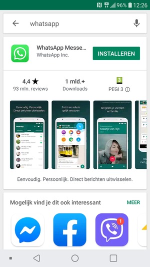 Selecteer de app