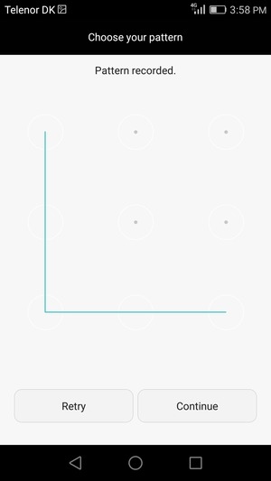 Draw an unlock pattern and select Continue