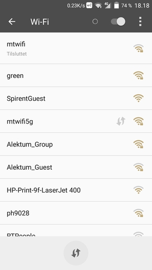 Du er nu tilsluttet Wi-Fi netværket