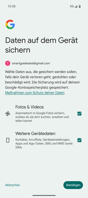 Wählen Sie Ihre bevorzugten Optionen und wählen Sie Bestätigen