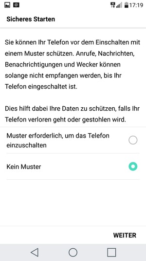 Wählen Sie die gewünschte Option und wählen Sie  WEITER