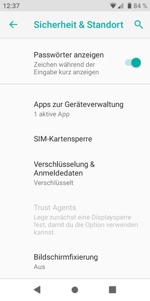 Wählen Sie SIM-Kartensperre