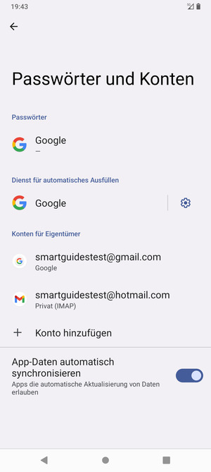 Wählen Sie Ihr Google Konto