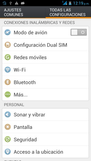 Para cambiar la red en caso de problemas de conectividad, vuelva al menú TODAS LAS CONFIGURACIONES y seleccione Redes móviles
