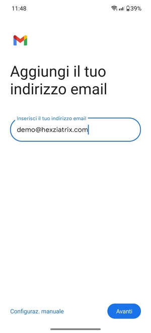 Inserisci il tuo indirizzo email e seleziona Avanti