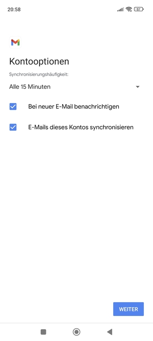 Wählen Sie WEITER