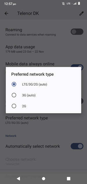 Select your preferred option
