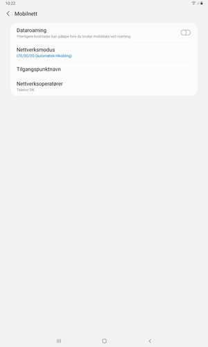 For å bytte nettverk hvis det oppstår nettverksproblemer, velg Nettverksoperatører