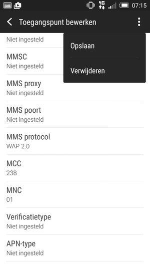 Selecteer de Menu-knop en selecteer Opslaan