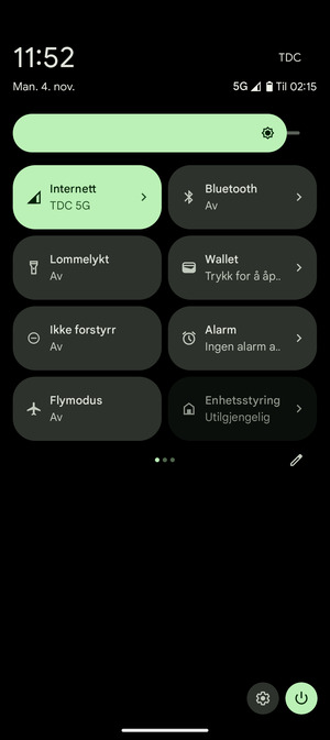 Juster lysstyrken til ønsket nivå