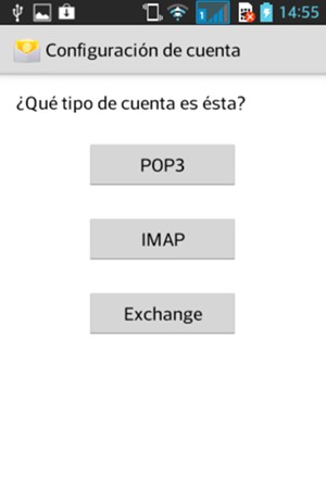 Seleccione POP3 o IMAP