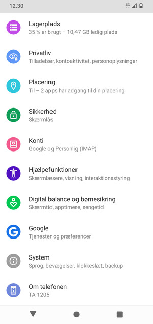 Scroll til og vælg System