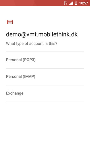 Select Personal (POP3) or Personal (IMAP)