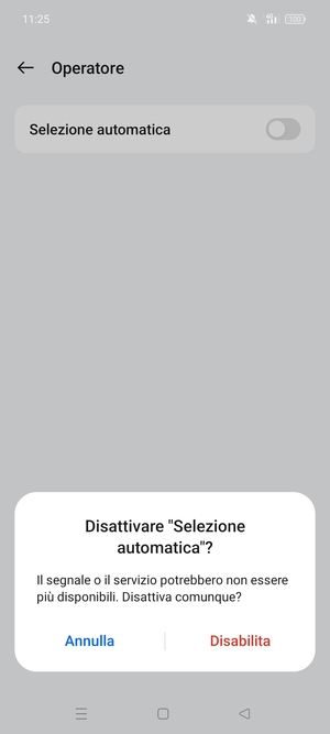 Seleziona Disabilita