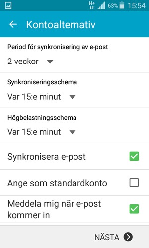 Välj NÄSTA