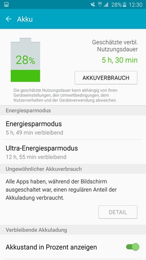 Wählen Sie Ultra-Energiesparmodus