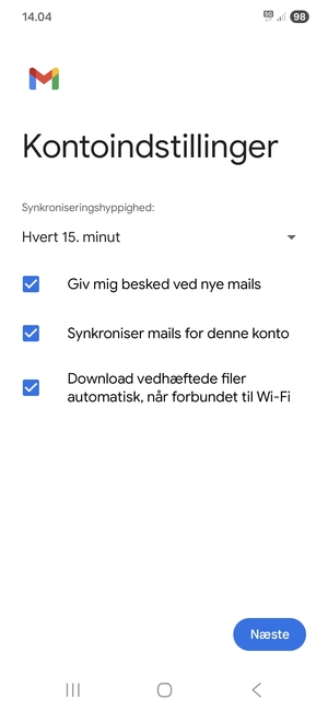 Vælg Næste