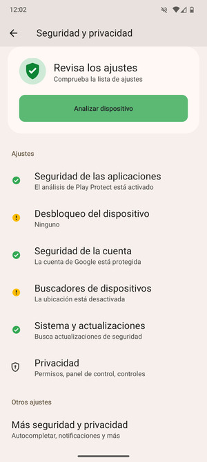 Para cambiar el PIN de la tarjeta SIM,vaya al menú Seguridad y privacidad y desplácese y seleccione Más seguridad y privacidad