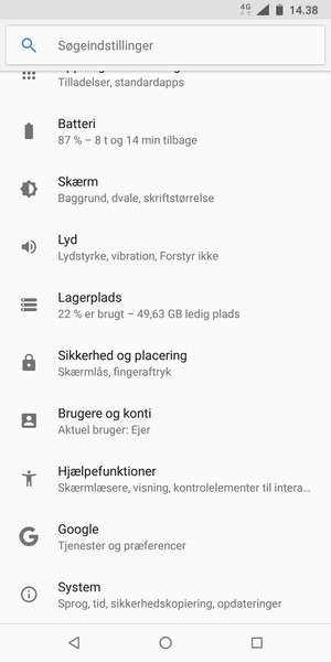 Scroll til og vælg System