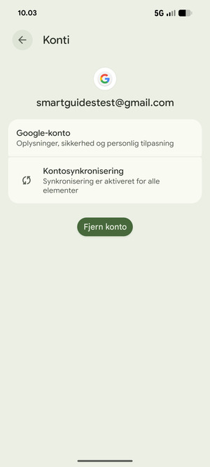 Vælg Kontosynkronisering