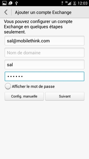 Saisissez votre adresse e-mail, votre nom d'utilisateur et votre mot de passe. Sélectionnez Suivant