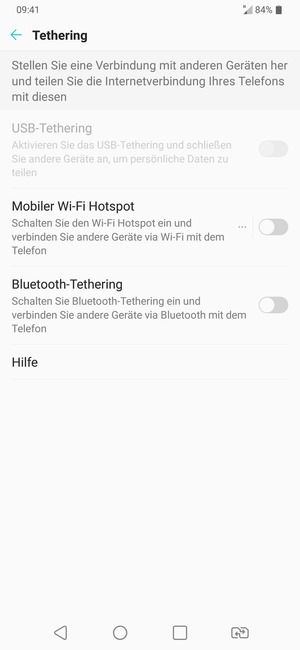 Wählen Sie Mobiler Wi-Fi Hotspot