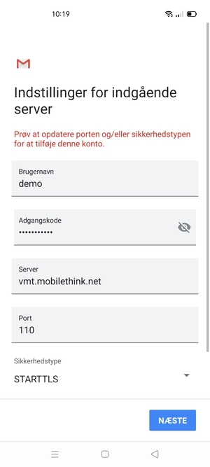 Vælg Sikkerhedstype