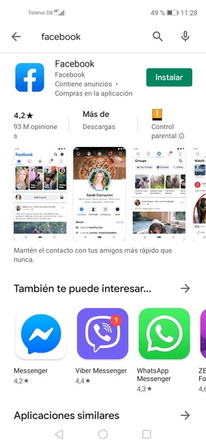 Seleccione la aplicación