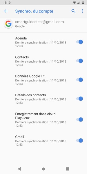 Assurez-vous que Contacts est sélectionné