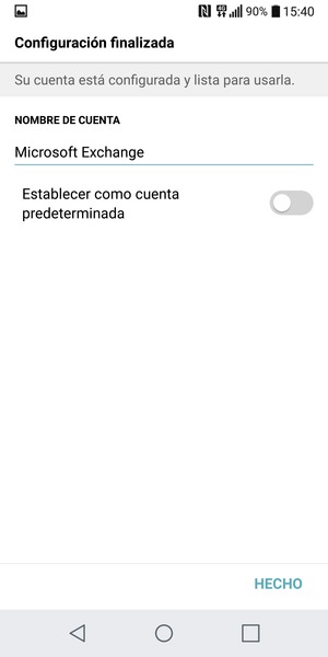 Déle a su cuenta un nombre y seleccione HECHO