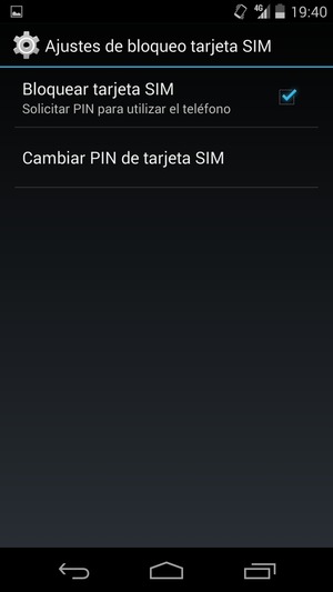 Seleccione Cambiar PIN de tarjeta SIM