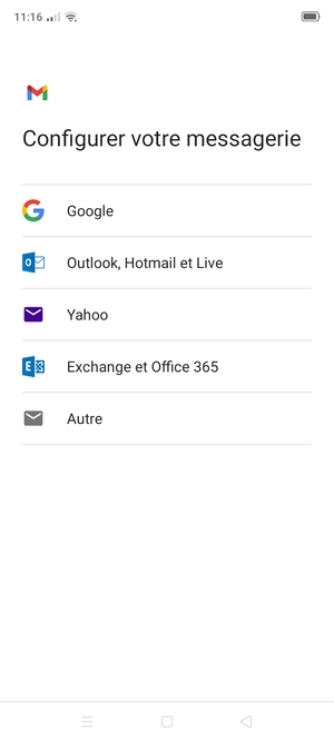 Sélectionnez Google