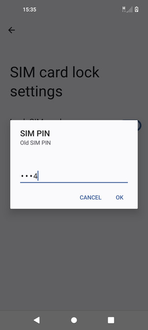 Enter your Old SIM PIN and select OK