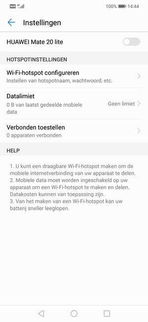 Selecteer Wi-Fi hotspot instellen / Wi-Fi-hotspot configureren