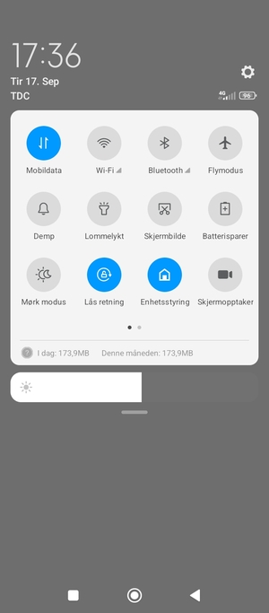 Slå på Batterisparer