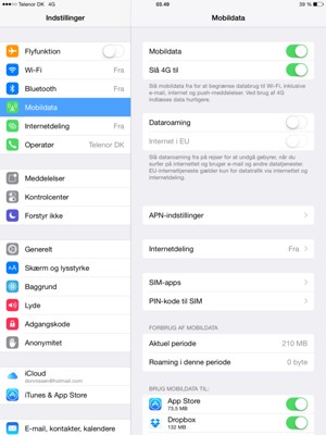 Vælg Mobildata og vælg APN-indstillinger