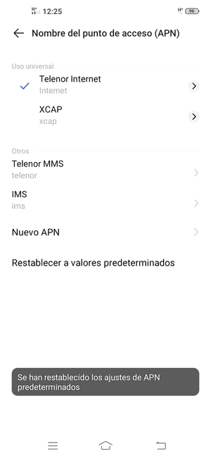 Seleccione Nuevo APN