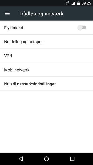 Vælg Mobilnetværk