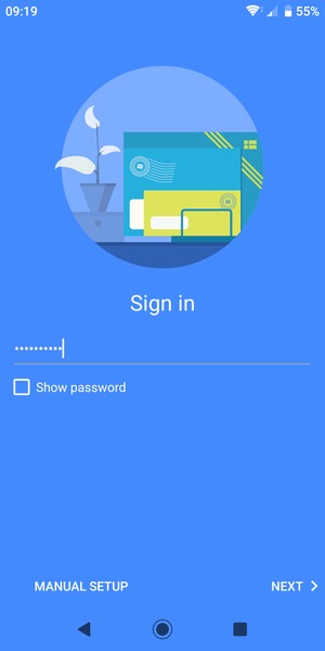 Enter your password and select MANUAL SETUP