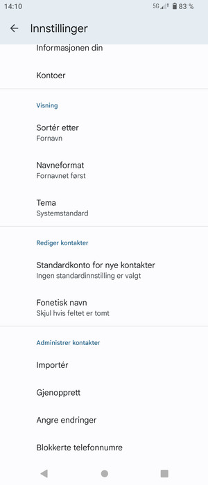 Bla til og velg Importér
