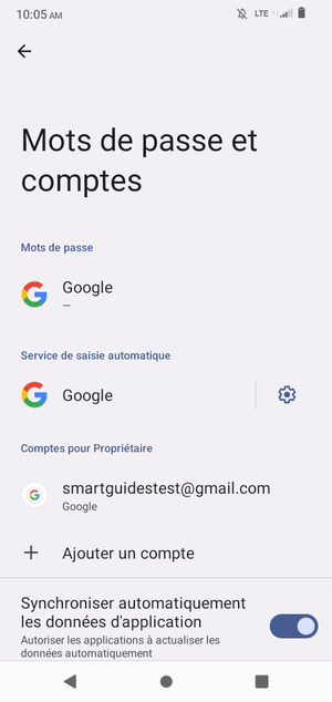 Sélectionnez votre compte Google